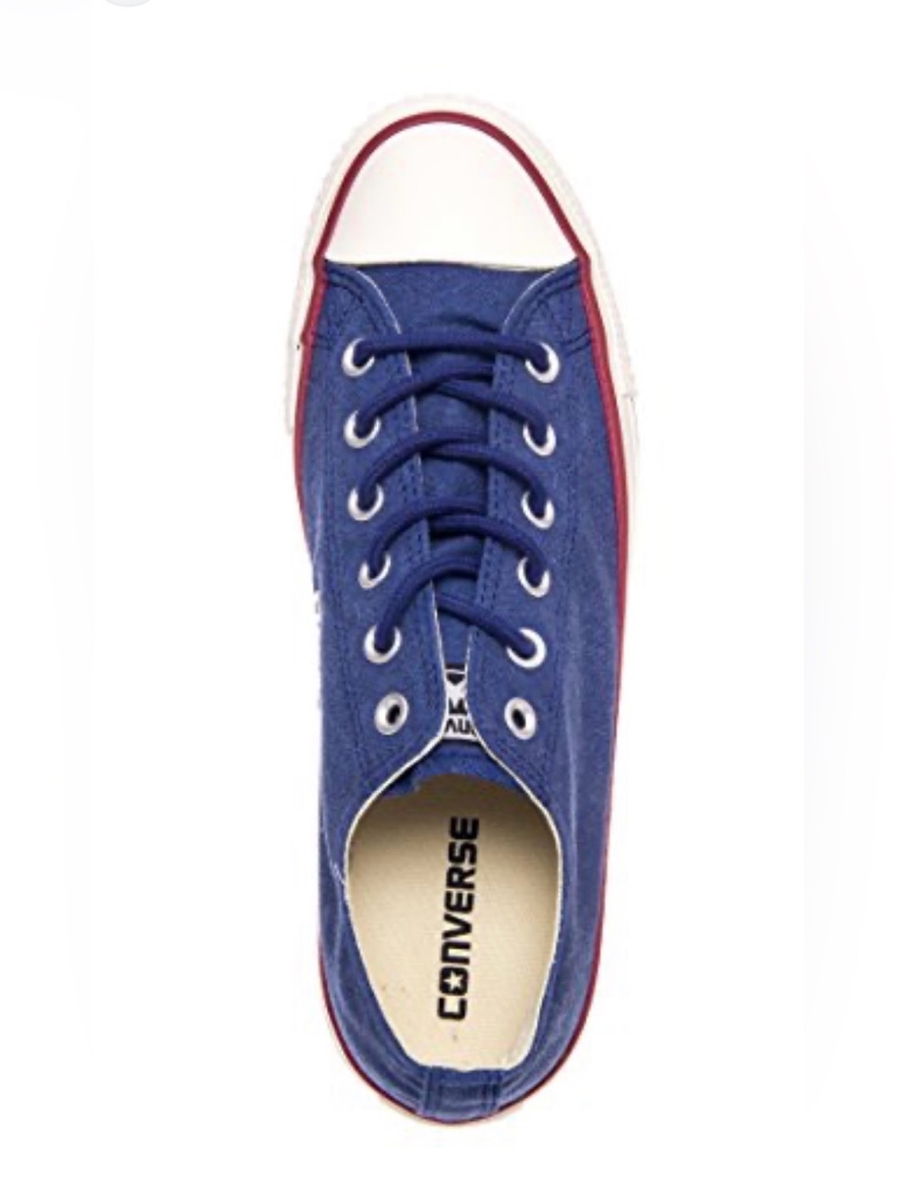 Converse Low Top Sneakers Blue with White & Red Trim